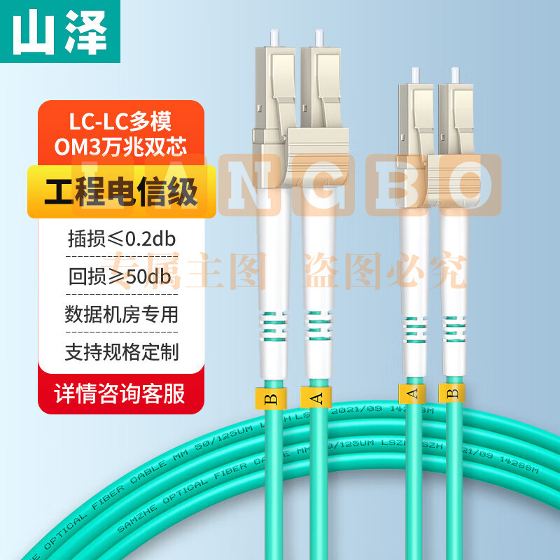 山泽（SAMZHE）G3-LCLC10 电信级万兆光纤跳线 LC-LC多模双芯OM3-300 低烟无卤入户光纤线收发器尾纤 10米