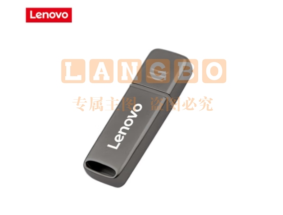 联想（Lenovo）64GB USB3.2 高速传输U盘 SX6金属办公商务优盘 枪色