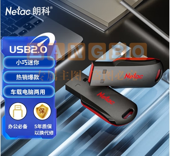 朗科（Netac）16GB USB2.0 U盘U196 黑旋风车载电脑两用闪存盘 黑红色小巧迷你加密U盘