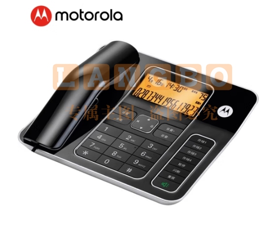 摩托罗拉(Motorola)电话机座机固定电话 办公家用 5米远距离免提 大屏幕 大按键 钢琴烤漆 CT340C(黑色)