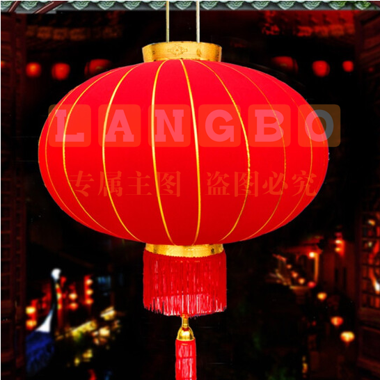 春节灯笼 新年装饰  春节装饰 绒布大红灯笼  1.2米