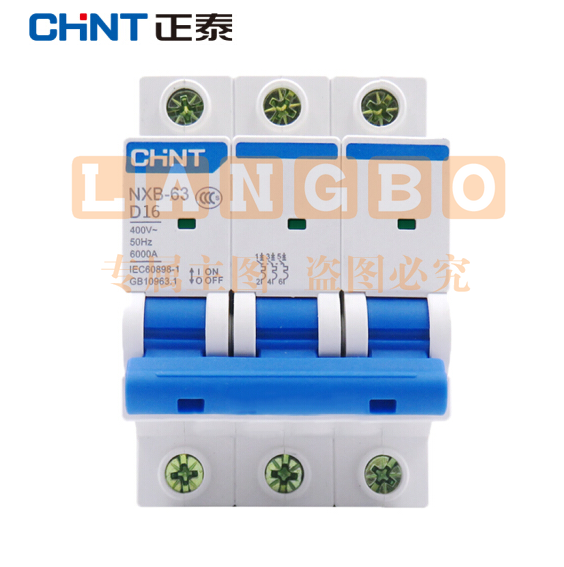 正泰（CHNT）NXB-63-3P-D16  空气开关   小型断路器 3P D型 16A 货号：XWL