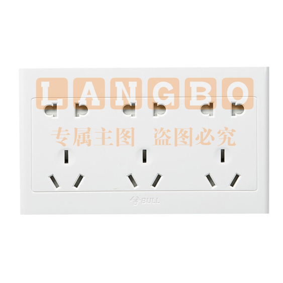 公牛 G09Z623明装插座墙壁面板十五孔插座 多孔电源插座