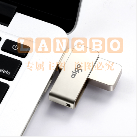 爱国者（aigo）32GB USB3.2 U盘 U330金属旋转系列 银色 快速传输 出色出众