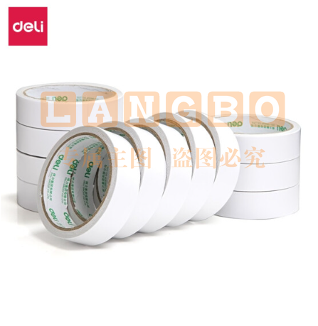 得力 deli 30403 棉纸双面胶带24mm*10y*80um(白)(卷)