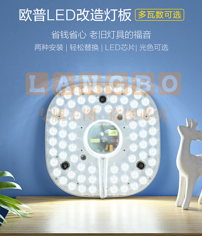 LED方形吸顶24瓦白光替换灯盘光源