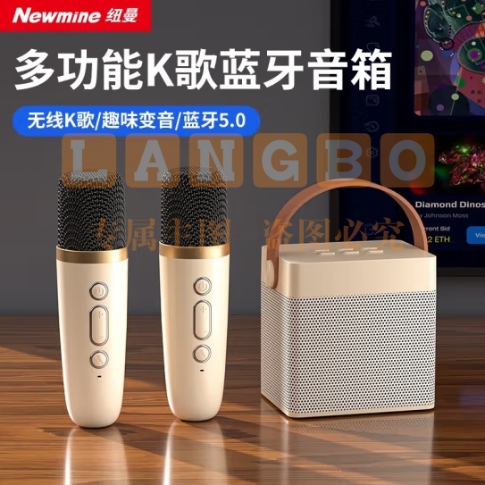 纽曼(Newmine)DP98无线蓝牙音箱家庭KTV音响套装户外广场舞音响迷你便携式K歌麦克风一体机桌面话筒小音响双麦版  yykj-240419162640