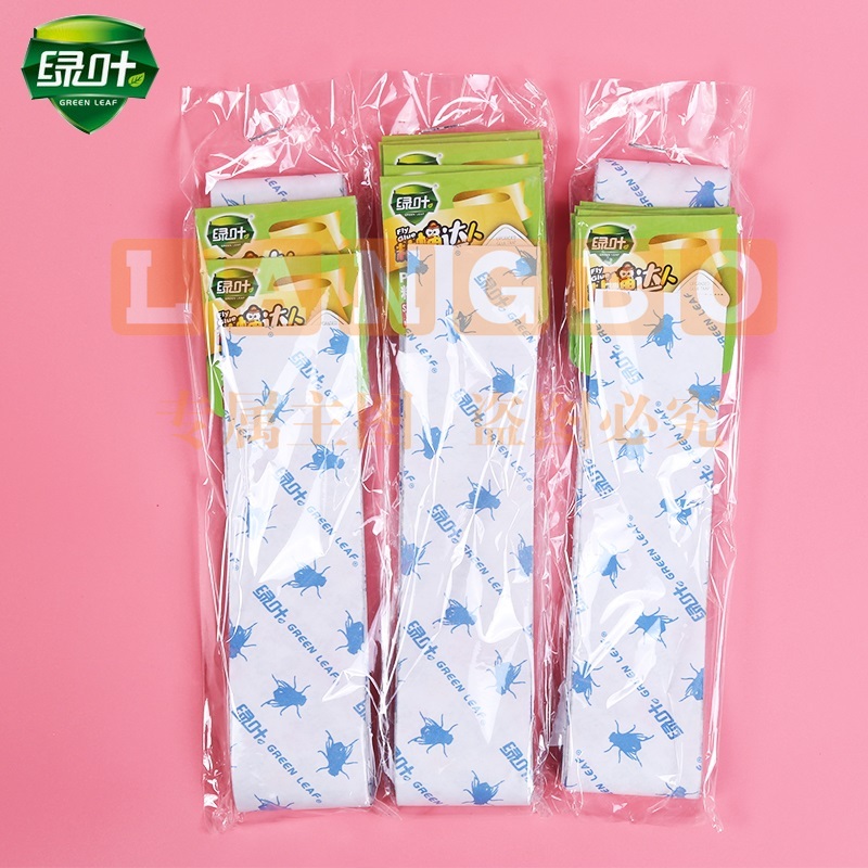 绿叶粘蝇彩带粘蝇彩条板粘蝇条贴纸灭杀蝇药苍蝇纸苍蝇药30条