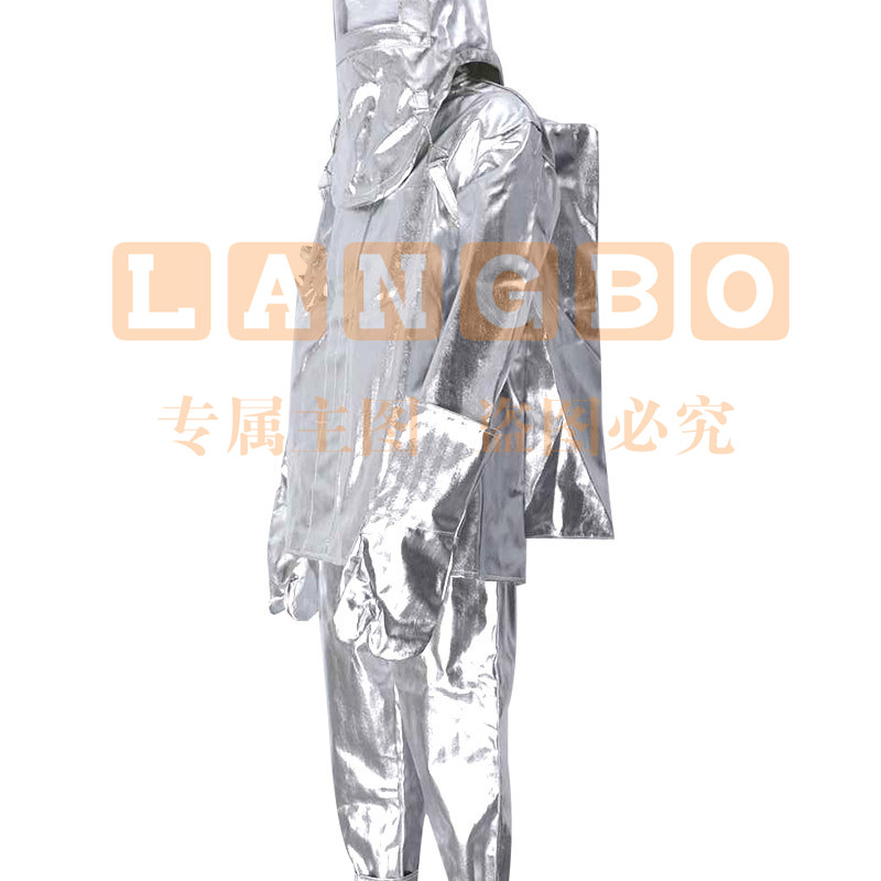 君御铝箔隔热服连体分体阻燃耐高温1000度阻燃服防烫防辐射炼钢服-C3012连体带背囊