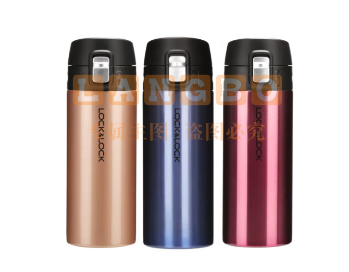 乐扣乐扣(LOCK&LOCK) 一键式轻薄不锈钢保温杯 LHC3219SPG 蓝色 400ml