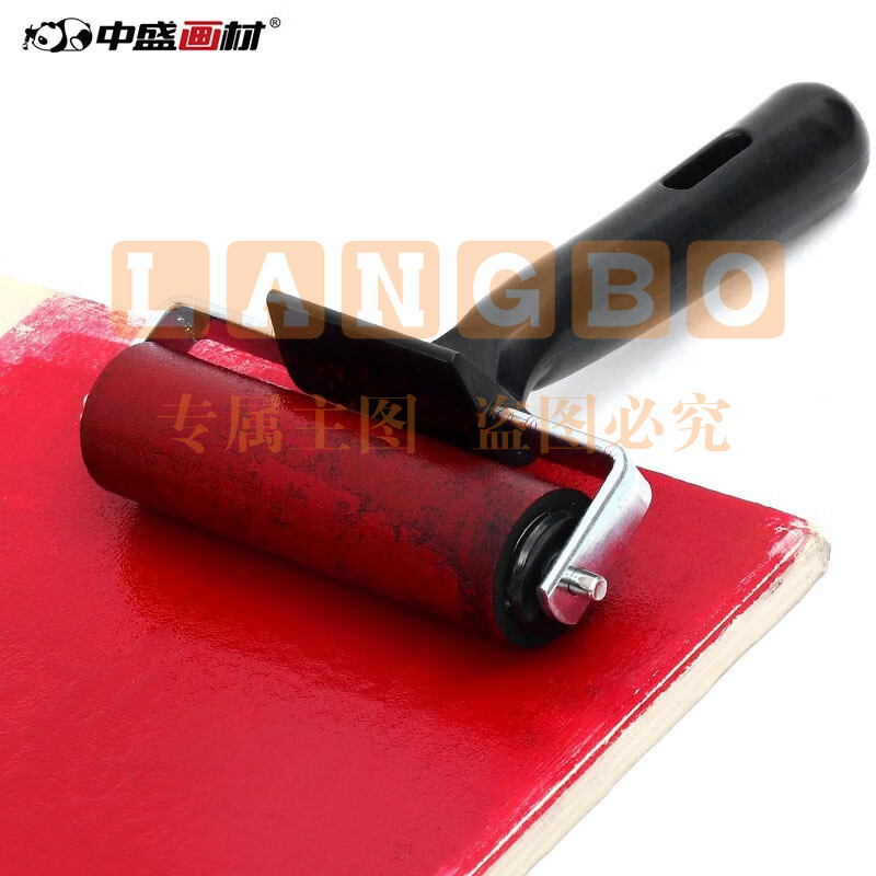 水粉油墨版画橡胶滚轮 儿童拓印版画工具 黑滚10厘米