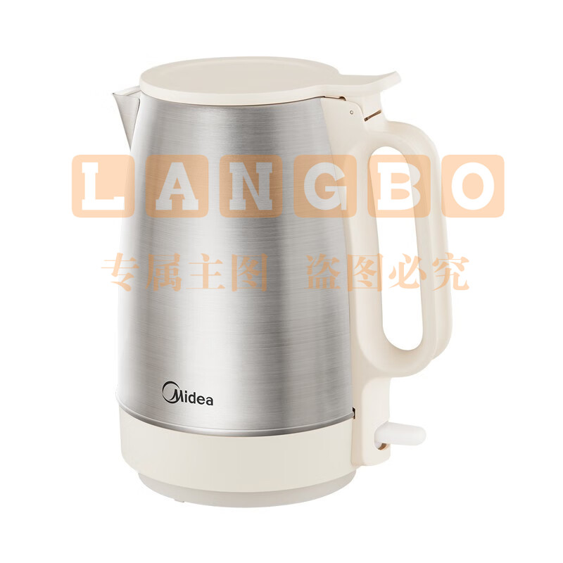 美的(midea)热水壶家用电水壶不锈钢电热水壶大容量电热水壶电热一体烧水壶电茶壶SH17DG01 白色