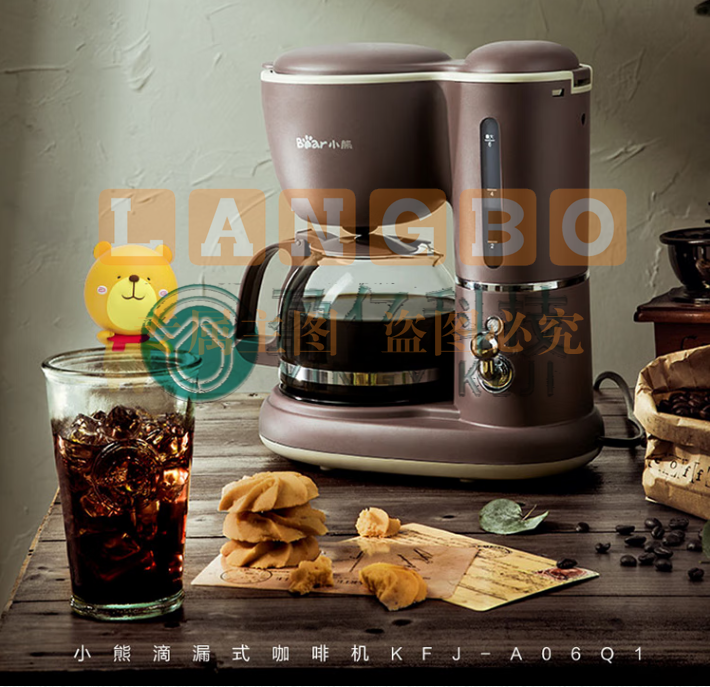 小熊(bear)美式家用 600ml滴漏式小型迷你煮茶器泡茶壶电热水壶煮 KFJ-A06Q1
