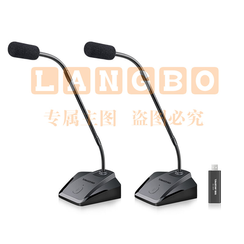 得胜(TAKSTAR) MS-580W会议麦克风 演讲会议主持广播话筒麦单指向鹅颈式无线麦克风 一拖二