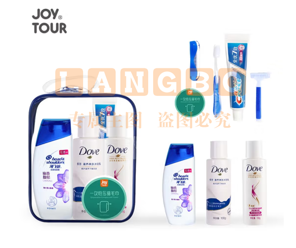 佳途(JOYTOUR)  旅行洗漱套装洗漱袋便捷商务出差用品沐浴洗发牙刷个人护理套装 B2-海飞丝多芬7件套袋装