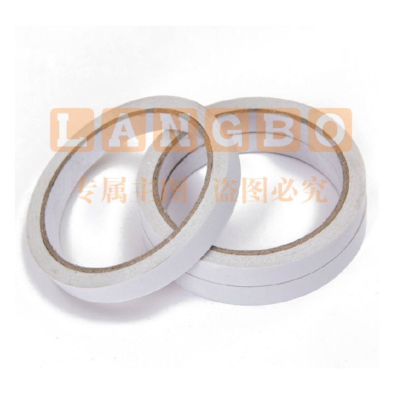 双面胶带棉纸学生用手工纸胶带易撕手账两面胶布办公用品 1卷 15mm*12m