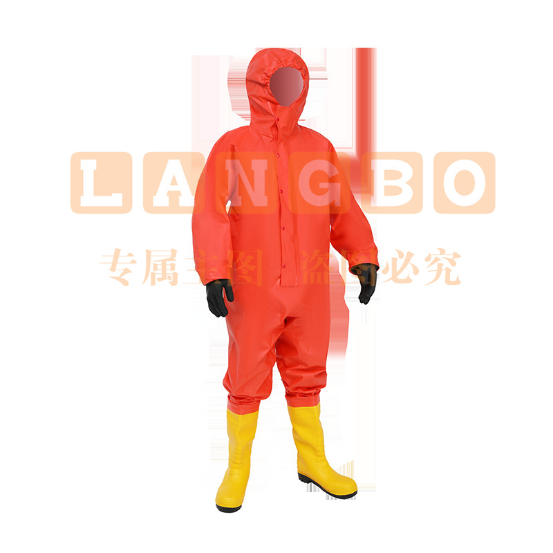 君御C3103半封闭防化服阻燃PVC耐酸碱服化学品防护服带防化靴