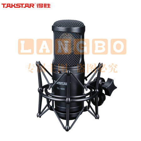 得胜(TAKSTAR)GL-400 旁述式录音电容麦克风 直播带货录音棚电台主持麦克风 专业电容话筒 黑色