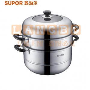 苏泊尔/SUPOR SZ30CA1 蒸锅 304不锈钢 家用双层多用锅 高拱盖 燃气电磁炉通用 蒸馒头锅  30cm