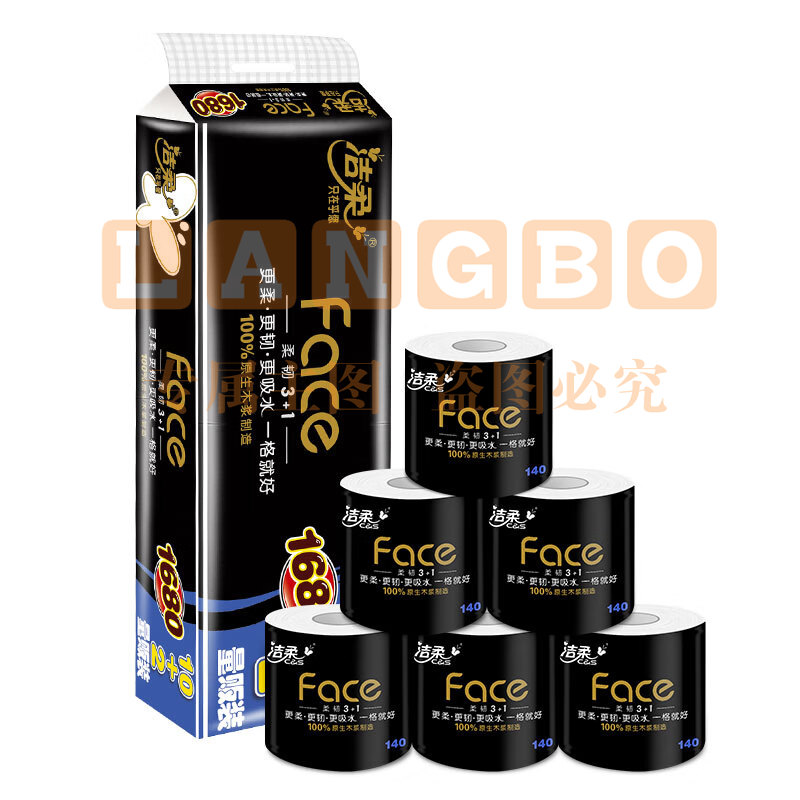 洁柔 柔韧4层卷纸\140g/卷，12卷/提