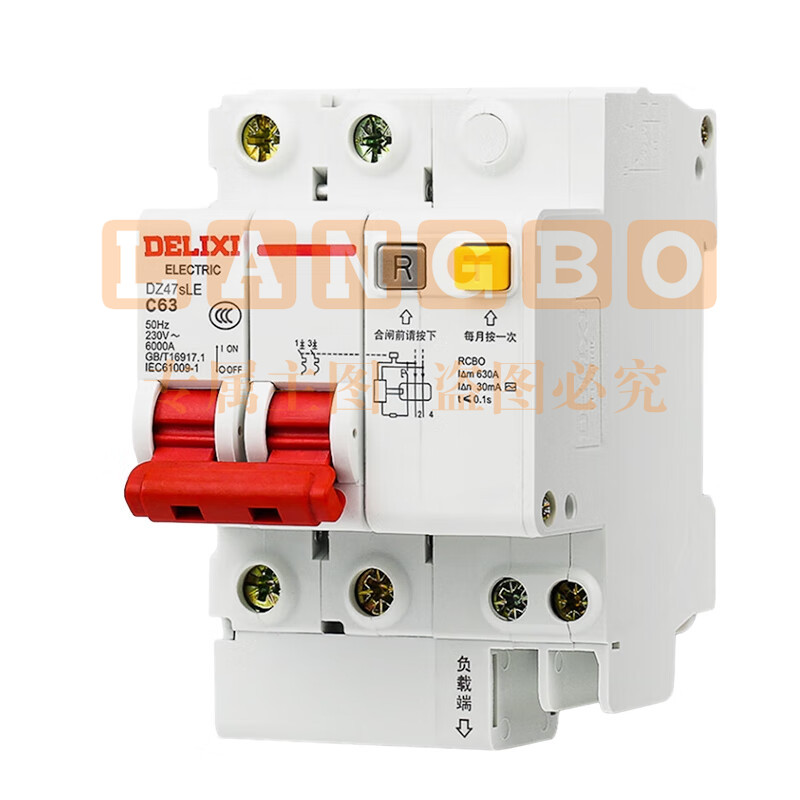 德力西 DZ47sLE 2P C 63A小型漏电断路器