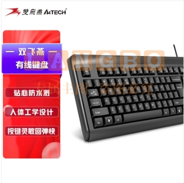 双飞燕（A4TECH) KB-8A 有线键盘 薄膜键盘 USB接口 黑色