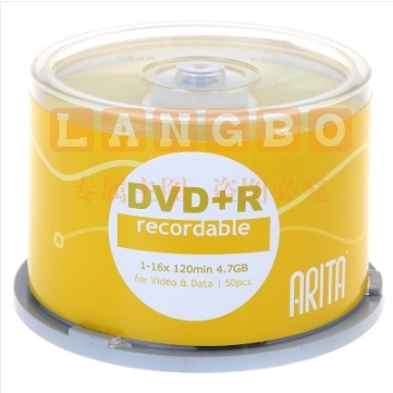 铼德(ARITA) e时代系列 DVD+R 16速4.7G 空白光盘/光碟/刻录盘 桶装50片