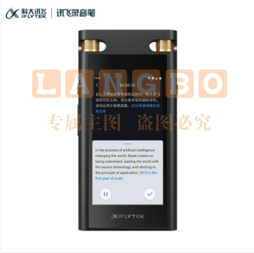 科大讯飞（iFLYTEK）AI智能录音笔 SR702 32G+20G云存储 星空灰 （新）