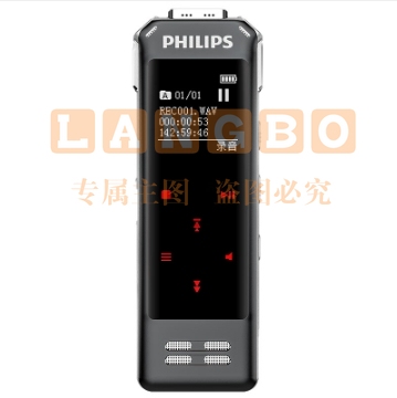 飞利浦（PHILIPS）指纹加密 APP智能专业录音笔 实时翻译 语音转文字 16G VTR8062