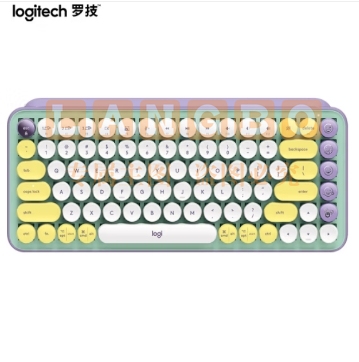 罗技POP KEYS 泡泡无线机械蓝牙键盘 85键TTC轴 自定义表情包按键-梦幻色