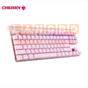 樱桃（CHERRY）MX8.0 G80-3888HXAEU-9粉 机械键盘 有线键盘 87键RGB背光 粉色 樱桃茶轴 