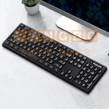 飞利浦（PHILIPS）SPK6103无线键盘 全尺寸键盘 防溅洒设计 商务办公家用键盘 笔记本电脑通用 黑色