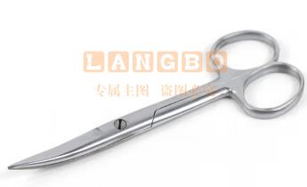 304不锈钢 尖弯头剪刀10cm