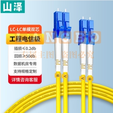 山泽(SAMZHE)光纤跳线 电信级LC-LC单模双芯 低烟无卤环保光纤线 收发器尾纤 10米G1-LCLC10