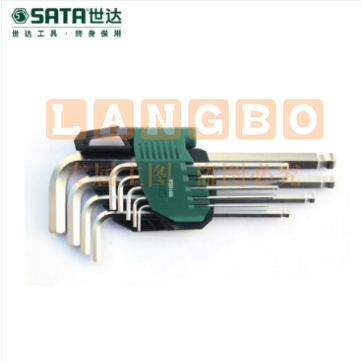 世达(SATA)9件套铬钒钢加长球头内六角扳手  09105A  M1.5-M10