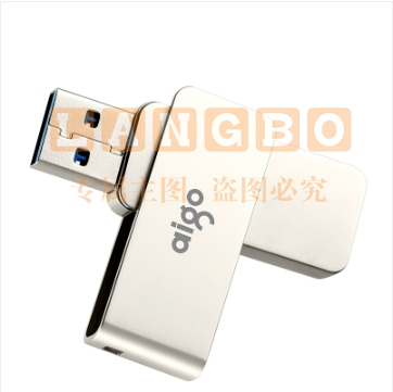 爱国者（aigo）32GB USB3.0 U盘 U330金属旋转系列 银色 快速传输 出色出众