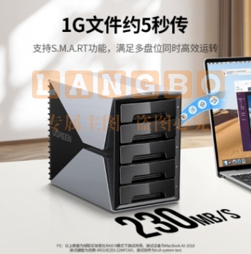 绿联 磁盘阵列柜 硬盘盒 RAID5盘   2.5/3.5英寸 SATA串口Type-C移动阵列盒 多盘位存储盒子固态机械硬盘通用