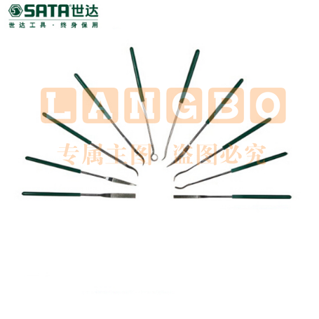世达(SATA)10件套金刚石特种异型什锦锉3x140MM/金刚石锉削什锦三角锉刀金属钢锉03804