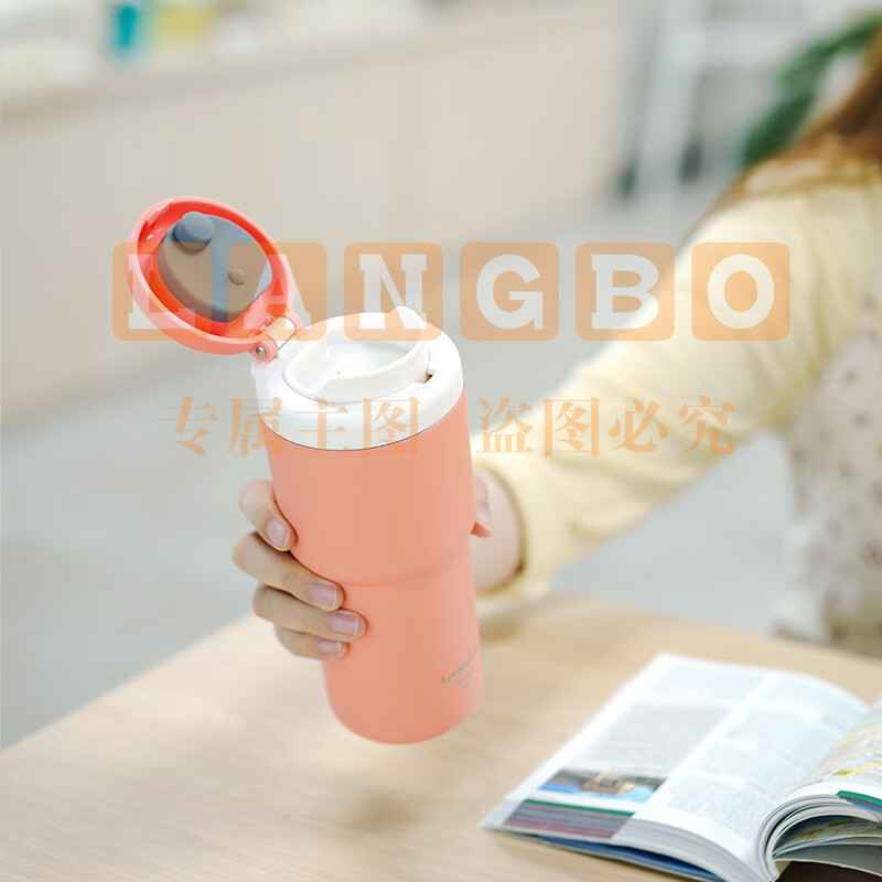 乐扣乐扣(LOCK&LOCK) 初见弹跳保温杯内胆镀钛LHC3291橘色480mL (