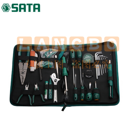 世达(SATA)27件电子工具组套/工具箱包组套电脑螺丝刀扳手组合套装 03760