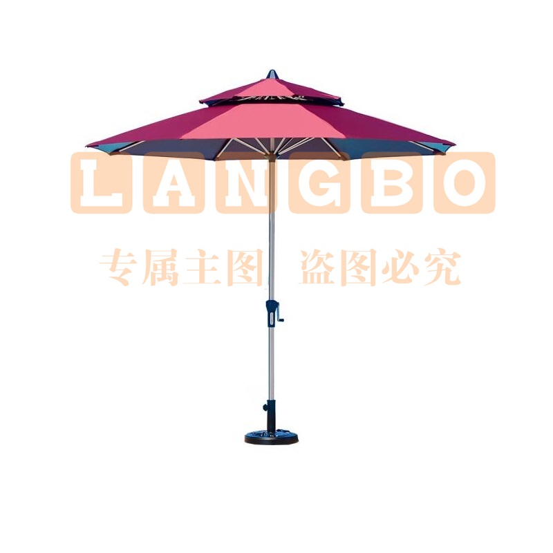 紫叶(ziye) 户外遮阳伞中柱伞 双顶2.7米