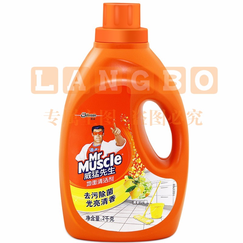 威猛先生地面清洁剂2kg 瓷砖木地板砖除菌去垢光亮去渍留香 清新柠檬*1桶