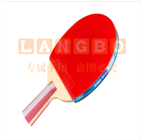 红双喜DHS狂飚五星乒乓球拍直拍双面反胶5层强攻H5006