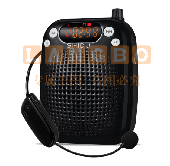 十度 S20UHF 无线便携扩音器 小蜜蜂教师专用腰挂大功率教学(经典黑 海洋蓝 玫瑰红三色可选)头戴版