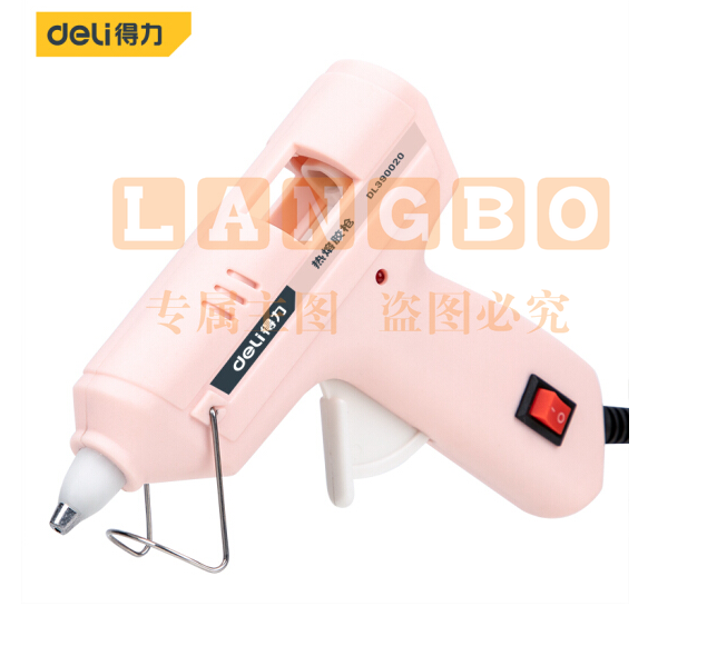 得力DL390020 儿童款20W热胶枪热熔胶枪粉色