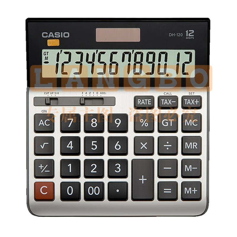 卡西欧（CASIO）DH-120 金属面板宽屏计算器 12位 办公用品