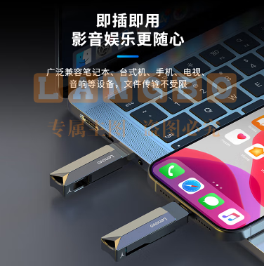 联想（Lenovo）256G 手机U盘 Type-C USB3.2 双接口旋转优盘 金属耐用 商务办公必备 Y200系列