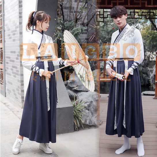 武侠风汉服女夏季齐腰襦裙古装中国风套装学生古风日常装