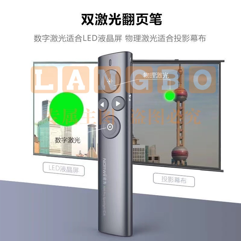 诺为N95s Pro ppt翻页笔激光液晶屏led 32G  红光