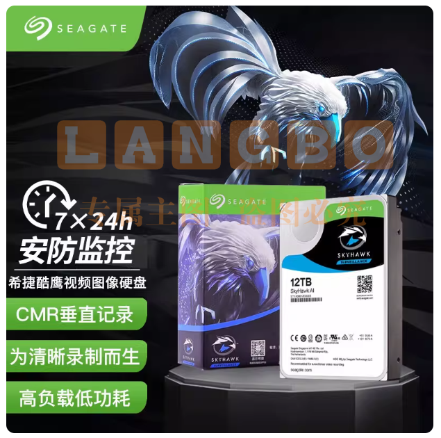 Seagate/希捷ST12000VE001酷鹰12T监控硬盘